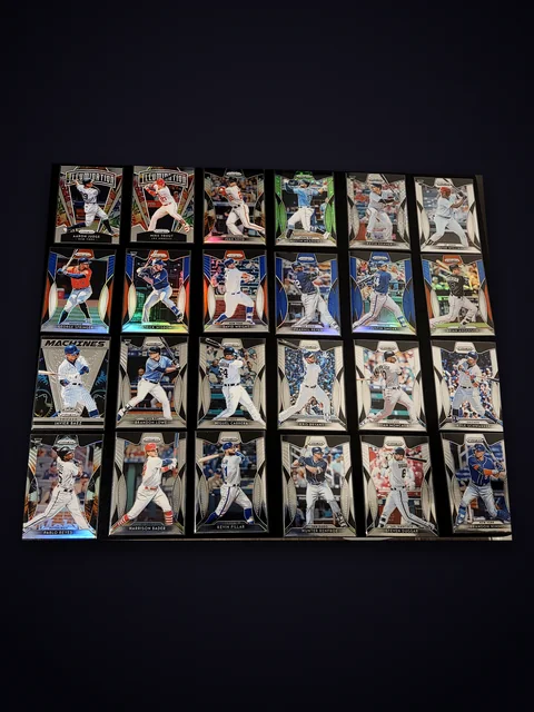 2019 Panini Prizm baseball 24-card lot laid out in four rows